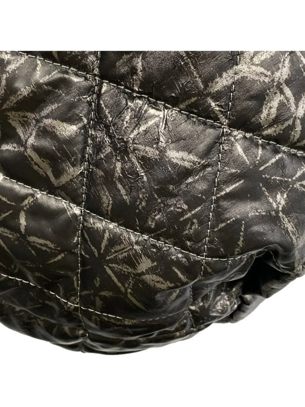 Chanel Tote Melrose Cabas Black Silver Chain